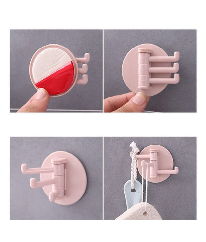 Pack Of 2 Self Adhesive 3 Branch Hook for Multipurpose Use